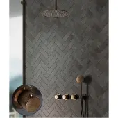Saniclear Plus Stripes inbouw regendouche met 30cm hoofddouche en plafondarm verouderd messing