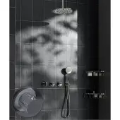 Saniclear Plus Curved inbouw regendouche met 20cm hoofddouche en plafondarm chroom