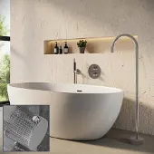 Saniclear Talpa Curved Pro inbouw badkraan rond met vrijstaande uitloop chroom