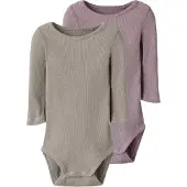 TWO SOON Rompertje/body greige / oudroze