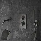 Saniclear Iron Stripes inbouw badkraan verouderd ijzer - gunmetal