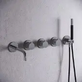 Saniclear Plus Curved Pro inbouw badkraan met 20cm uitloop chroom