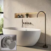Saniclear Plus Curved Pro inbouw badkraan met vrijstaande uitloop RVS