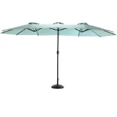 Merax 4.5 Meter Dubbele Tuinparasol Rechthoekig Lichtgroen met Draaimechanisme Zonder Parasolvoet