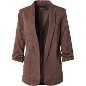 Pieces Blazers 'PCBOSELLA' donkerbruin / wit