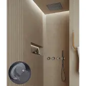 Saniclear Plus Stripes inbouw regendouche met inbouw douchekop 30x30cm en staafhanddouche chroom