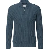 Babista Regular Fit Half-Zip Sweater benzine, Effen