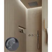 Saniclear Plus Curved inbouw regendouche met inbouw douchekop 30x30cm en staafhanddouche chroom