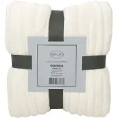 Ceruzo Fleece Deken 150x200 cm –Creme Wit – Plaid - Zacht -Woondeken-Japandi