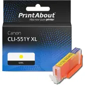 PrintAbout Inktcartridge CLI-551Y XL Geel Hoge capaciteit geschikt voor Canon