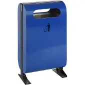 V-Part - Buitenafvalbak op voet 45 liter - Blauw - Staal