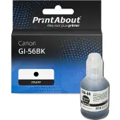 PrintAbout Inktcartridge GI-56BK Zwart geschikt voor Canon
