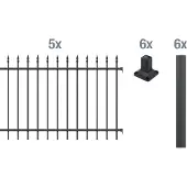 Alberts Metalen hek Chaussee Hoogte: 100 en 120 cm, totale lengte: 10 m, om vast te schroeven (set)