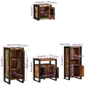 vidaXL Badkamermeubel Set met lade 4 pcs Massief Gerecycleerd Hout
