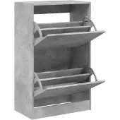 vidaXL Schoenenkast 60x34x96,5 cm bewerkt hout betongrijs