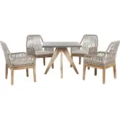 Beliani OLBIA - Tuinset voor 4 Vierkant - Beige - Vezelcement