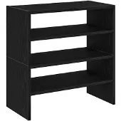 vidaXL Schoenenrekken 2 st stapelbaar 60x30x30,5 cm zwart eikenkleurig