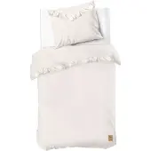 Dindi Home Dekbedovertrek White Ruffle - 140x220 - 100% katoen - Off White