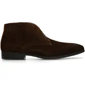 Van lier Donkerbruine suède veterschoenen | Maat 46