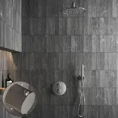 Saniclear Exclusive Stripes inbouw regendouche rond met 20cm hoofddouche en muurarm RVS