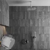 Saniclear Talpa Stripes inbouw regendouche rond met 30cm hoofddouche en plafondarm chroom