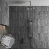 Saniclear Talpa Stripes inbouw regendouche met 30cm hoofddouche, plafondarm en glijstang chroom