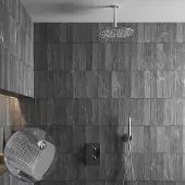Saniclear Talpa Curved inbouw regendouche met 20cm hoofddouche en plafondarm chroom