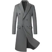 Allthemen Heren Wollen Dikke Coat - Slim Fit Overgangsjas - XXL