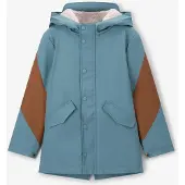 Sissy-Boy Blauwe lange regenjas met colourblock | Maat: 98-104