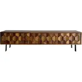 Wohnling Tv-meubel TV- sheeshamhout zwart 160 cm Zwart