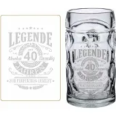 Luxentu Bierkrug mit Gravur Legende seit 40 Jahren 0,5 Liter