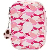 Kipling 100 Pens pink palm Etui