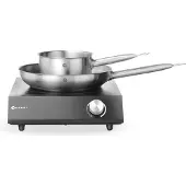 Hendi Set: Inductiekookplaat 3500W + Steelpan + Koekenpan, zwart, 220-240V/3500W, 320x395x(H)95mm