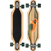 Nijdam Longboard Drop-Through 36" - Echo Coco - Hout - Zwart/Oranje