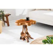 Invicta Massief houten bijzettafel ROOT 40cm naturel teakhout gemaakt van wortelhout in paaldesign - 44713