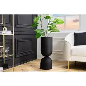 Invicta Moderne vaas SANDGLASS XL 70cm zwart ijzer handgemaakt omkeerbaar - 44869
