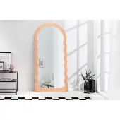 Invicta Design Wandspiegel WAVE 160cm abrikoos pastel ronde boogspiegel - 44677
