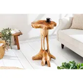 Invicta Massief houten bijzettafel ROOT 70cm naturel teakhout gemaakt van wortelhout in paaldesign - 44714