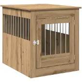vidaXL Hondenbench 64,5x80x71 cm bewerkt hout artisanaal eikenkleur