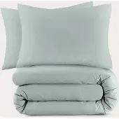 NOUS basis dekbedovertrek lits-jumeaux - lichtgroen (240x220 cm)