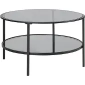 Beliani TELLAKA - Salontafel - Zwart - ø 80 cm - Veiligheidsglas