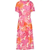Comma Jurk beige / oranje / pink