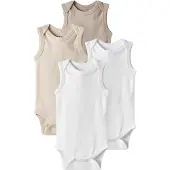 TWO SOON Rompertje/body beige / wit