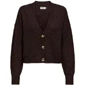 ONLY Gebreid vest 'ONLCarol' donkerbruin