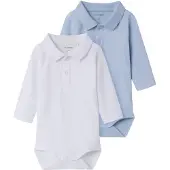 TWO SOON Rompertje/body blauw / wit