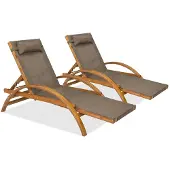 Garden Point Set van twee houten ligbedden Acapulco