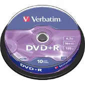 Verbatim DVD+R discs op spindel - 16-speed - 4,7 GB / 10 stuks