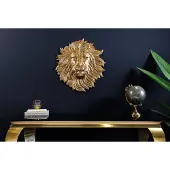Invicta Gouden wanddecoratie WILDLIFE LION 35cm gouden metalen leeuwenkop sculptuur handgemaakt - 43954