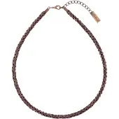 Behave – Ketting – Antiek Koperkleurig – Wijnrood – bordeauxrode Kristallen – Nikkelvrij