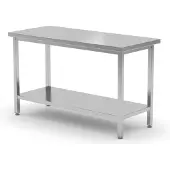 Hendi Robuuste werktafel met plank – 360˚ toegankelijk – verstelbare poten – 1800x700x x(H)850 mm